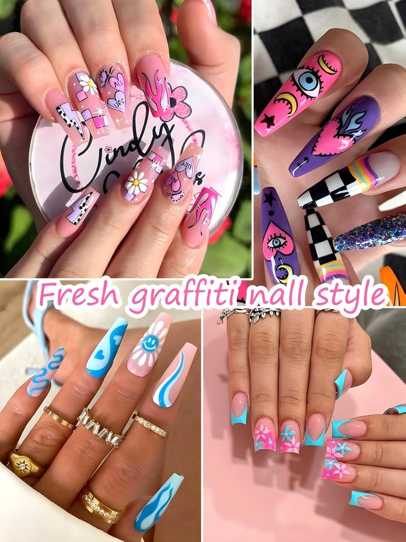 Gorvalin 12 Colors Nail Art Pens, 3D Quick Dry Nail Point Graffiti Dotting Liner Pen Sets Nail Art Painted Pen Drawing Nail Design Kit for Nail DIY Decoration Valentine Gift - Image 5